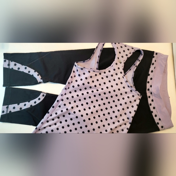 Lululemon Run: Inspire Crop II Blac /Lilac /High Noon Dot Lilac/ size 8 - Picture 10 of 12